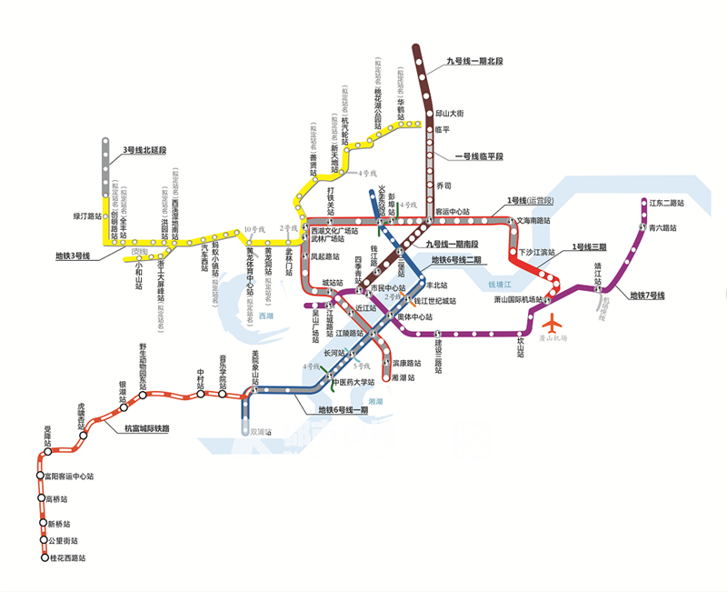 杭州地铁1号线三期站点亮灯3号线9号线杭海城际铁路都有新进展