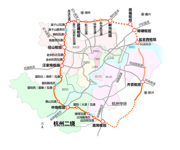 杭州二绕的西半环和北半环即将成型,二绕时代将正式来临,高速沿线的